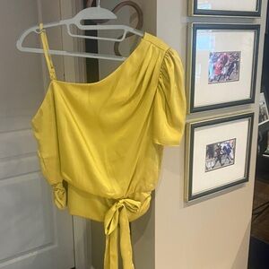 Chic Yellow Off-Shoulder Blouse